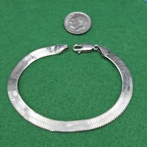 Sterling Silver Flat Herringbone Bracelet